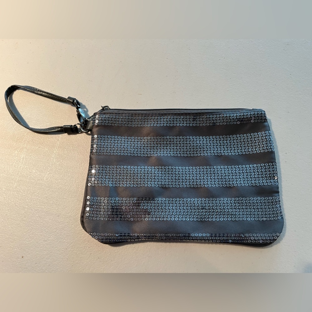 Gray sequined clutch, Bath & Body Works, NEW